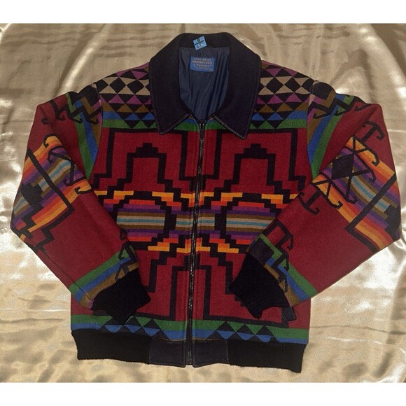 RARE PENDLETON High Grade Western Aztec Wool USA Made Jacket. Men Size Medium